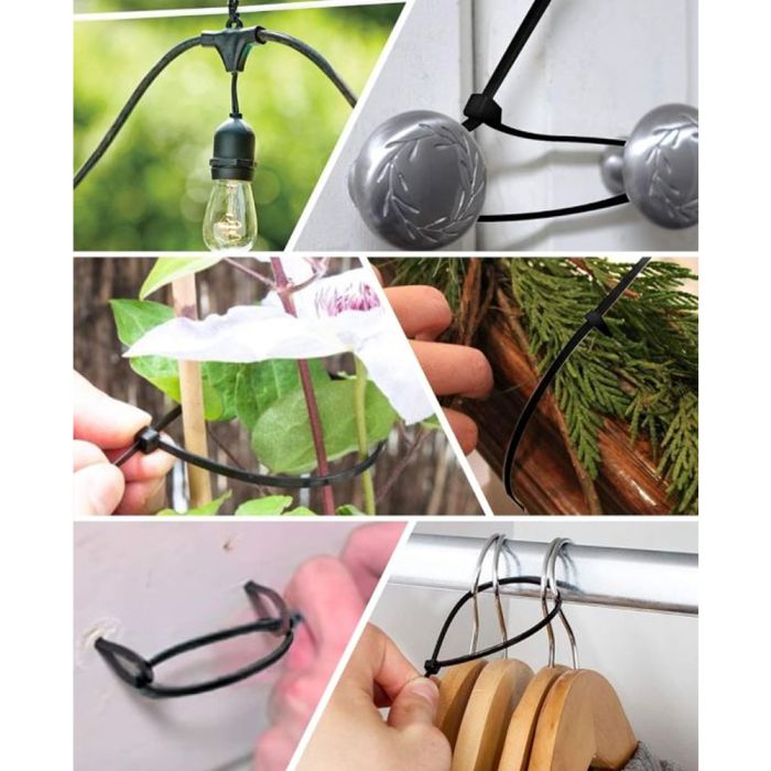 100pcs Black Cable Ties 3mm*15cm Straight Nylon Cable Tie For Data
