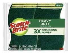 SPONGE SCRUB 4.5"HDTY 6PK 2.6X.7"SCOTCHB 5113193681
