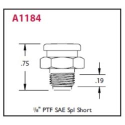 A1184 STANDARD BUTTON HEAD FITTING, STRAIGHT, 1/8
