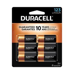 Duracell CR123A 3V Lithium Battery, 6 Count Pack