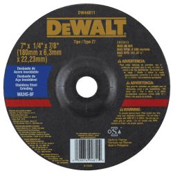 DISC GRIND 7"X1/4"X7/8"SS DW44811PH TYPE27 WA24S-BF