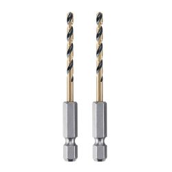 BIT DRILL IMP HSS 1/8 2PK 1/4 HEX SHANK BLK & GOLD