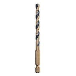 BIT DRILL IMP HSS 7/32" 1/4 HEX SHANK BLK & GOLD