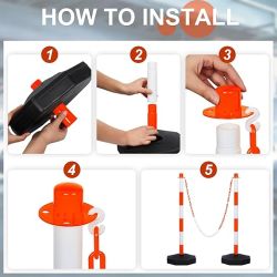 Amylove 12 Packs Traffic Delineator Post Cone with Base