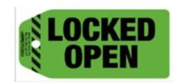 GREEN LOCKED OPEN POLYPROPYLENE TAG