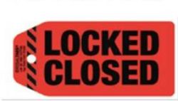 RED LOCKED CLOSED POLYPROPYLENE TAG