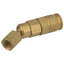 COUPLER 1/4"NPTF SWIVEL UNIVERSAL BRASS