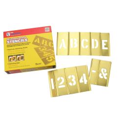 STENCIL LETTER & NUMBER BRS 45PCS 6" INTERLOCK