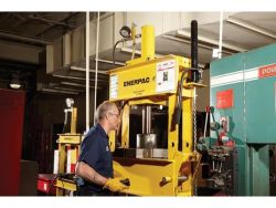25 TON, H-FRAME HYDRAULIC PRESS WITH RC2514 SINGLE-ACTING CYLINDER AND P80 HAND PUMP