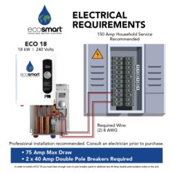 HEATER WATER TANKLESS 18