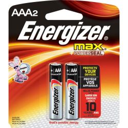 BATTERY ENR MAX AAA-2 2PK