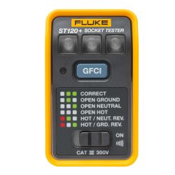 Fluke Model # ST120+ GFCI Socket Tester with LEDs, GFCI Test Button and Beeper