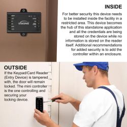 KEYPAD READER ACCESS CONTROL BLACK OUTDOOR.