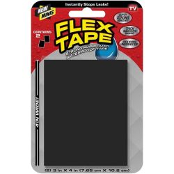 TAPE BLACK 3"X4" WTRPRF