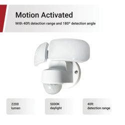 LIGHT LED WHITE MOTION 2200L ACTIVATED SECURITY