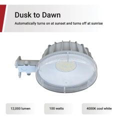 LIGHT LED DUSK-DAWN 100W 12000L