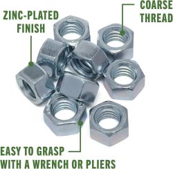 NUT HEX COARSE ZNC 3/8-1