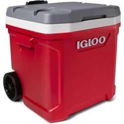 COOLER 60QT WHEEL RED/WHT
