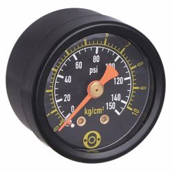 ARO Pressure Gauge: 0 to 150 psi, 1 1/2 in Dial, 1/8 in NPT Male