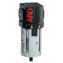 ARO Filter: Std, 1/2 in NPT, 5 micron, 197 scfm, 150 psi Max Op Pressure, Plastic Bowl, Auto Drain