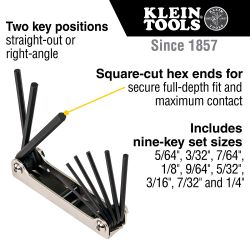 SET HEX KEY FOLD SAE 9PC