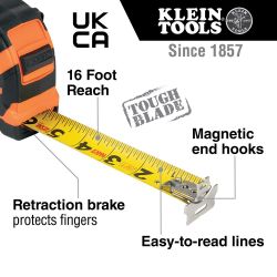 TAPE MEASURE 16' DBL HOOK DBL SIDED MAGNETIC