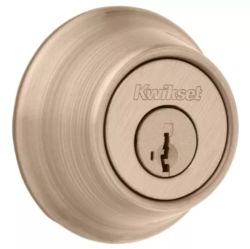 LOCK DEADBLT DBLE CYL AB ANTIQUE BRASS