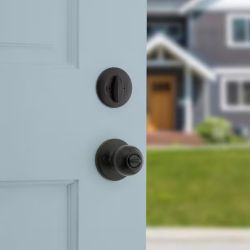 DEADBOLT W/DOOR KNOB MATT
