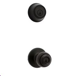 DEADBOLT W/DOOR KNOB MATT