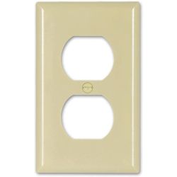 COVER PLUG FLUSH IVORY DUPLEX WALL OUTLET PLATE