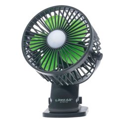FAN CLIP-ON W/LIGHT 15LUM RECHARGEABLE