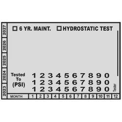 LABEL HYDROTEST 6 YEAR STANDARD PLAIN