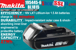 BATTERY BL1815 18V 1.5AH LITHIUMION 15MIN CHARGETIME