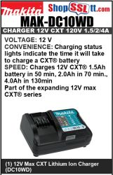 CHARGER 12V CXT 120V SLID. SLIDE 1.5/2/4A-50/70/130M
