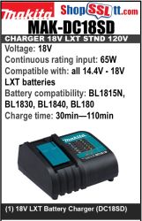CHARGER 18V LXT STND 120V. 14.4V 65W 5A-110M 3A-60M