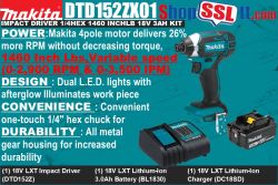 DRILL IMPDRIV 18V 1460#3A. BL1830B+DC18SD 3500I2900R