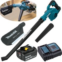 BLOWER/VACUUM 3 SPEED 113 CFM 219MPH 18V 3AH BATTERY KIT 8.7"+22"NOZZLE