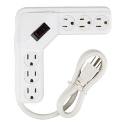 STRIP POWER 6-OUTLET WHT