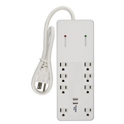 SURGE PROTECTOR 8 OUT WHT 