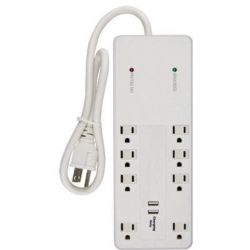 SURGE PROTECTOR 8 OUT WHT 