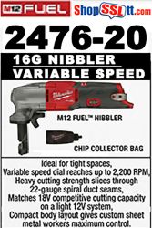 NIBBLER 16G VAR SPEED M12 FUEL BARE TOOL 7 LFT PER MIN VAR SPD