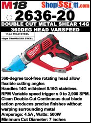 SHEAR METAL DOUBLECUT 14G 360DEG HEAD VSP 18V