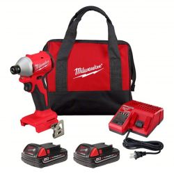 DRILL IMPACT DRIVER 1700# KIT 2X 2AH 1/4" M18 COMPACT BRUSHLESS