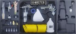 SPRAYGUN PAINT 44PC KIT 2MM HVLP GRAVITYFED+1.4MM SIPHONE+25'COILHOSE