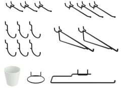 PEGBOARD KIT 17PC BLACK