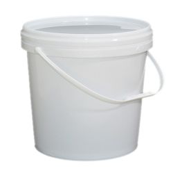 BUCKET W/HANDLE & LID 20L WHITE