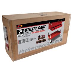 CART UTIL TWO SHELF RED