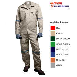 FLAME PHOENIX SHIRT AND PANTS COTTON COVERALL 