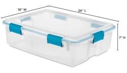 STORAGE BOX BLUE/CLR 37QT