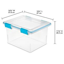 STORAGE BOX BLUE/CLR 32QT
